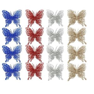 5/10Pcs Butterfly Christmas Decoration Hanging Christmas Tree Ornament for Home Decor 2025 New Year Party Supplies Accessories
