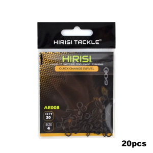 Hirisi 20pcs Carp Fishing Swivels Snaps with Solid Ring Quick Change Fishing Hook Swivels Accessories AE008