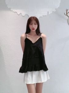 ฉีดฟ้านอนูไม่ได้ เสื้อสายเดี่ยวแขนกู้เสื้อผ้าชีฟองผู้หญิง เสื้อสายเดี่ยวผู้หญิง เสื้อแฟชั่นเกาหลี เสื้อสายผ้าแฟชั่นผู้หญิง