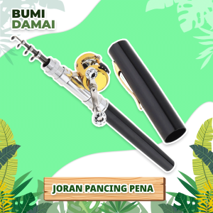 Bumi Damai Set Joran Pancing Pena Extreme Fishing Rod Pen Alat Pancingan Kail Pulpen Mini Ikan Danau Sungai Saku