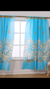 Orange Blue Curtains for Windows Door Bedroom Living Room House Decoration Elegant Kurtina Sale Cotton Curtain Window Treatment 85x190cm 1PC COD
