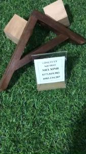 [Giá xưởng] Giá đỡ kệ gỗ treo tường eke gỗ chữ L màu nâu rustic gỗ gụ xịn đẹp