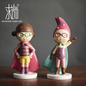 Nordic Cartoon Creative Couples Desktop Decorations Resin Childrens Room TV Cabinet Decorations Cute Girl Gift Home Decor