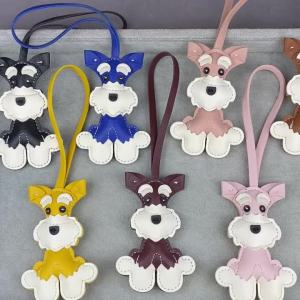 Móc Khóa Hình Chó Schnauzer Bằng Da PU 6 Màu Phụ Kiện Hình Thú Cưng Đồ Trang Trí Túi Xách Dễ Thương Theo Chủ Đề Chó