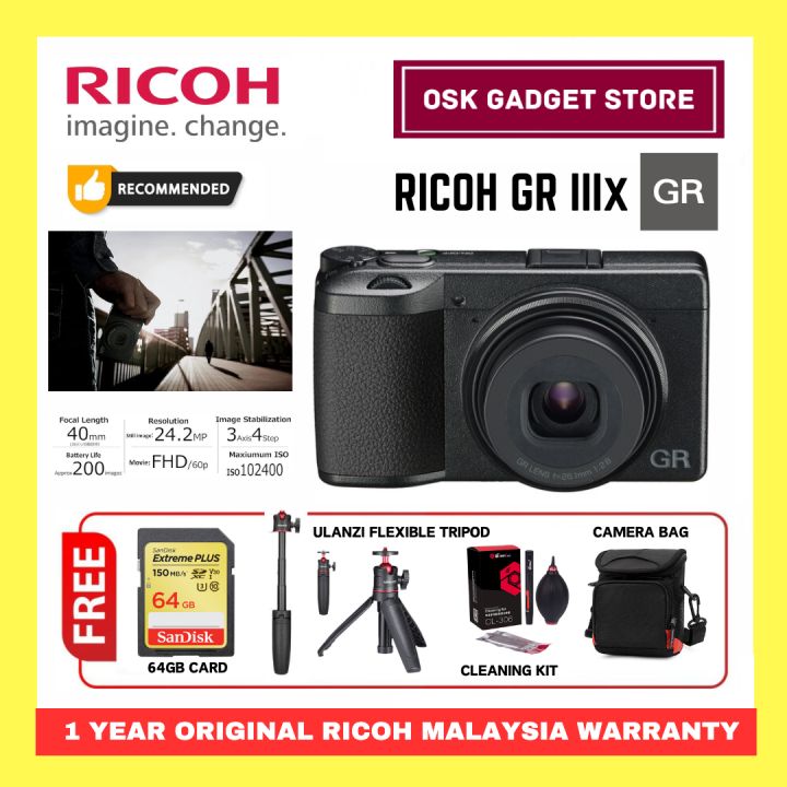 Ricoh GR IIIx GRIIIx GR3x Premium Compact Camera 40mm Prime