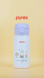 PYREX 350ml One Touch Stainless Steel Thermal Bottle - Miffy Floral