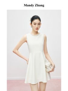 Hepburn Style Heavily Beaded Lace Summer Waist-Cinching Dress
