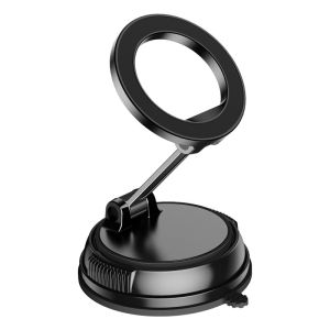 Giá Đỡ Điện Thoại Ô Tô Từ Tính Hút Chân Không Cỡ Lớn Xoay 360 Độ Gắn Trên Taplo Đa Năng Màu Đen