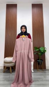 Reline Set Couple Kondangan Dress Muslim Koko Lengan Panjang Pendek Setelan Lebaran Sarimbit Dewasa