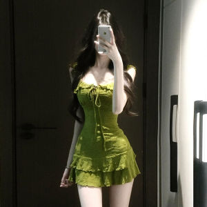 PEIZIXUAN | Elegant Green Strapless Bodycon Short Dress