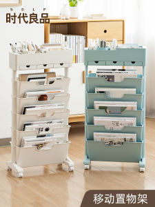 Childrens Mobile Bookshelf Gap Storage Cart Stand Magazine Rack Bedside Floor Clamp Gap Organizer Plastic Family Space Saver