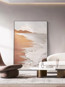 ภาพตกแต่งห้องรับแขกสไตล์วินเทจสีน้ำเงินและสีขาวที่ไม่ซ้ำใครพร้อมกรอบโลหะสำหรับตกแต่งผนังห้องพักผู้เยี่ยมเยือน ภาพวาดแนวเรขาคณิต