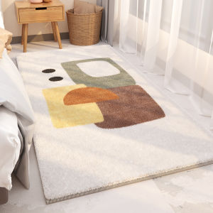 VIKAMA Cute Flowers Ins Style Carpet Soft Short Plush Non-Slip Living Room Bedroom Childrens Room Floor Mats Home Decoration