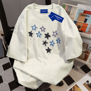 Áo Thun Cotton Tay Ngắn Cổ Tròn in Hình Sao Phong Cách Hip Hop Mỹ Mới Cho Nữ Mùa Hè Phong Cách Đường Phố Trường Học