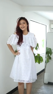 Terbaru Midi dress Brokat Michele Brokat Gaun Natal Paskah dan Tahun Baru