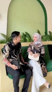 Baju Batik Couple Jumbo Modern 2024: Dres Batik Mix Valvet & Blus Kerja Terbaru