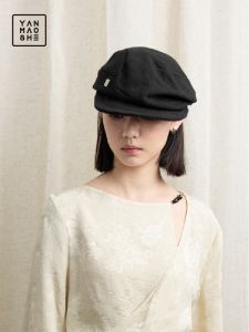 Spring Summer Cotton Linen New Chinese Style Beret Hat for Women Big Head Small Head Caps Casual Fashion Street Wear