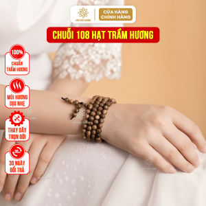 Vòng tay trầm hương chuỗi tràng 108 hạt 6 7 8mm trầm tốc an yên thịnh vượng tài lộc may mắn Sơn Mộc Hương
