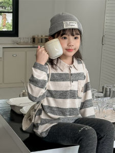 Fashionable Long Sleeve Polo Shirt for Kids Casual Comfortable T-Shirt Hoodie Girls Boys Middle Children Autumn New Arrival