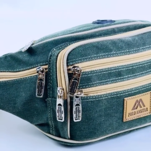 Tas Pria Kanvas Waist Bag Tas Pinggang Sling Bag Casual Selempang Bahu Pria