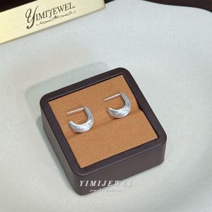 "Pure" Ins Style Earrings Matte Silver Fancy Earrings 2024 New Ear Clip Women without Pierced Ears
