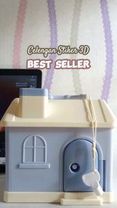 Celengan Rumah Plastik S-268 Anak Lucu + Stiker 2D 3D
