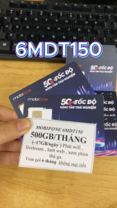 ( CÓ ESIM ) Sim 5G Mobifone 6MDT150 Data Khủng 500GB/Tháng Full Tốc Độ Cao Dùng Mạng Thả Ga - Trọn Gói 6 Tháng Không Nạp Tiền . FREESHIP - CHƯA KÍCH HOẠT