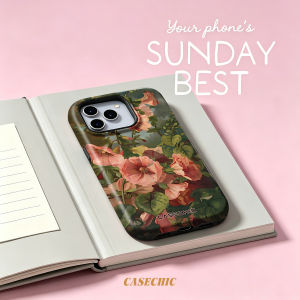 Potdemiel | Vintage Hibiscus Bloom For Case For iPhone 17 16 15 Pro Max TPU Anti-Scratch Outer Shell Raised Screen CaseChic