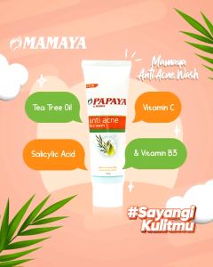 ❤️Ruby & Laura❤️MAMAYA - Papaya Face Wash 100g - Brightening | Papaya Face Wash Anti Acne | Mamaya Face Wash Niacinamide + Collagen | Facial Wash Pembersih Muka Papaya By Mamaya
