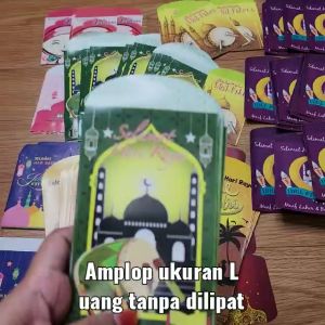 IVSHOP - Amplop Lebaran size L Amplop idul fitri Uang Tanpa dilipat Angpau THR Amplop Salam Tempel Anak Hari Raya
