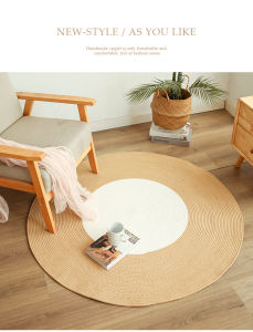 Nordic Cotton Rope Woven Carpet Home Use Bedroom Tea Table round Mat Living Room Balcony Cotton Linen Pad Floor Cushion