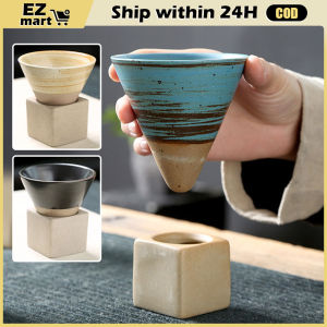 100ml Creative Retro Ceramic Coffee Mug Rough Pottery Tea Cup Japanese Latte Porcelain Cup Ceramic Cup Cone Shape Porcelain Mug