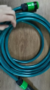 5-35M PVC Water Hose Set With Adjustable Length Nozzle Heavy Duty Durable For Cleaning And Gardening