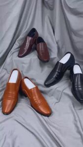 Giày tây nam da mềm tăng 6cm đế may sẵng thời thượng