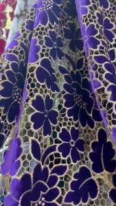 AT2403A-1 African Velvet Lace Fabric 5 Yards 2026 High Quality Party Dress Luxury Fabric Embroidery Nigerian Lace Fabric Women