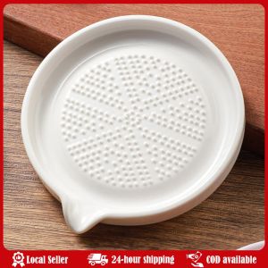 Ceramic Grinding Plate Ginger Grater Plate For Wasabi Ginger Garlic Cheese Complementary Food Grinding Tool Garlic Crusher Ceramic Ginger Mash Artifact Garlic Mash Ginger Mash Grinding Plate Bowl Rubbing Ginger Mash Juice Garlic Mash Manual Mash Grind