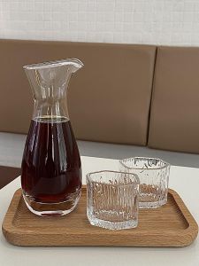 Glass Hand-Poured Coffee Sharing Pot Set with Wooden Tray Single Coffee Cup Public Justice Cup Real Wood Coffee Brewing Tools