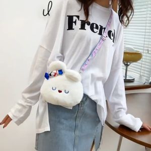 Túi đeo chéo Thỏ Bông Kẹo Bơ có dây đeo in hình siêu cute Túi đeo chéo đeo vai hottrend dễ thương đáng yêu cho bạn gái