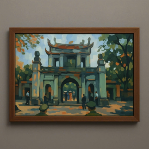 Tranh Nghệ thuật "Cổng Văn Miếu Quốc Tử Giám 2" VIETSMART ART - Sơn dầu trên toan vải 45 x 60cm