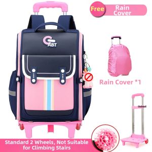 KABUYOUSI | Girls Large Capacity Water Resistant Trolley School Bag