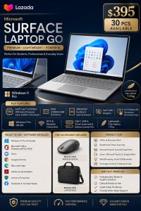 Microsoft Surface Laptop Go | Intel Core i5 10th Gen | 16GB RAM | 256GB SSD | Touchscreen | Windows 11 Pro