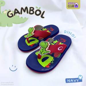 รุ่น 11417 รองเท้าแตะหนีบ ไซส์เด็ก GAMBOL แกมโบล ของแท้ ลายไดโนเสาร์ Dinosaur ไซส์ 25-30 รองเท้าเด็ก แตะแฟชั่น
