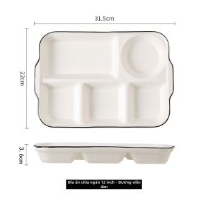 Đĩa Sứ Chia 5 ngăn Sâu