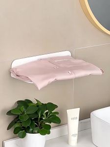 Wall-Mounted Folding Shelf Space Saver No-Drilling Bathroom Bedroom Dormitory