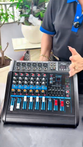 [Tặng 10m dây loa] Mixer Liền công suất MTMAX F9 Pro nâng cấp karaoke gia đình  dễ chỉnh vang DSP