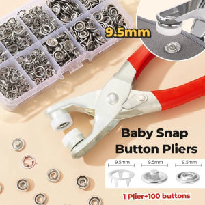 Snap Fastener Pliers Automatic Eyelet Puncher Set Metal Snap Button Kit with Storage Box