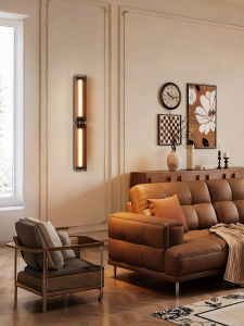 OUCHAO | Industrial Matte Black Glass Long Strip Wall Light