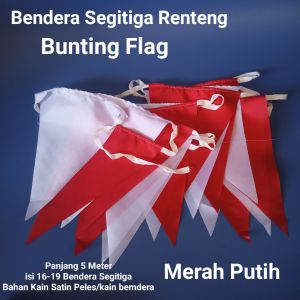Bendera Segitiga Renteng Merah Putih warna warni