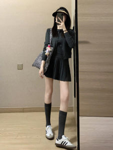 PEIZIXUAN | Gray Knit Autumn Set Dress Small Sizes