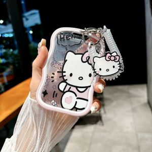 Simple Ins Style Student Slide Cover ID Card Holder Cat Cafe Meal Card Access Control Card Campus Card Protector Slip Cover